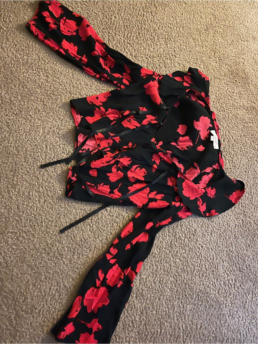 NWOT LOFT Petite floral ruffle collar blouse, XXSP - Picture 3 of 4